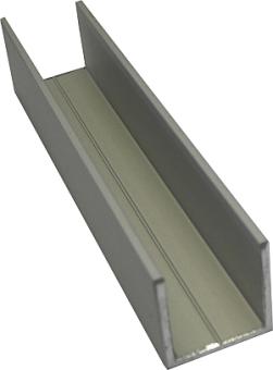   U-profile, aluminium, 15 x 15 x 15 x 2 mm, length 5000 mm stainless steel effect